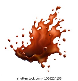 Black Coffee Splash. Isolated Object