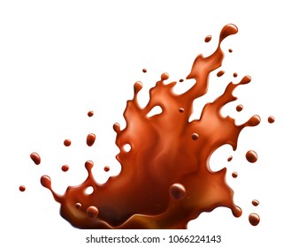 Black Coffee Splash Isolated on a White Background