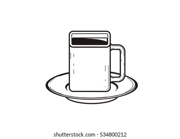 black coffee in a square cup