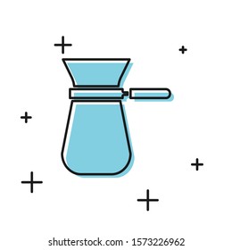 Black Coffee turk icon isolated on white background.  Vector Illustration