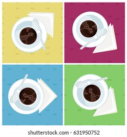 Black coffee - vector illustration