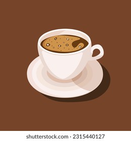 café negro en una taza blanca
