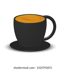 black coffee,a cup fo espresso coffee  on a white background,vector
