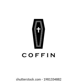 black coffin flat icon logo