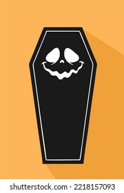 Black Coffin With Halloween Theme