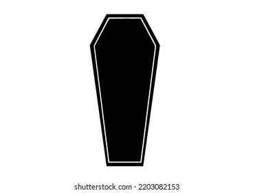 Black coffin, Isolated on white