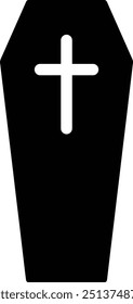 Black coffin, Isolated on white	