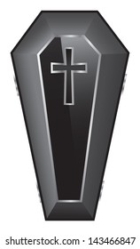 Black Coffin Vector Illustration.