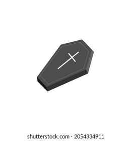 Black Coffins Icon Sign Flat Illustration on White Background
