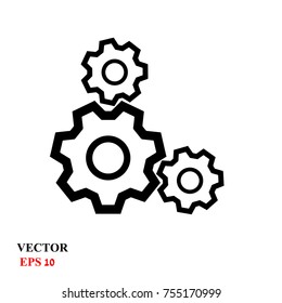 black cogs (gears). Icon