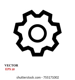 black cogs (gears). Icon