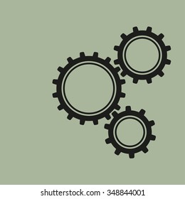 black cogs (gears) on background