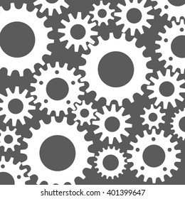 black cogs (gears) on color background