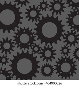black cogs (gears) on color background