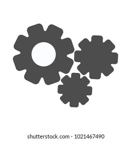black cogs (gears) on white background