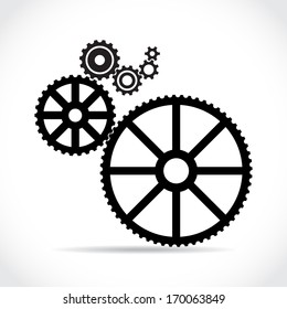 black cogs (gears) on a white background