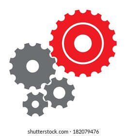 black cogs (gears) on white background