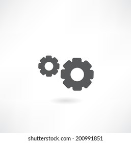black cogs (gears) on white background