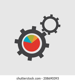 black cogs (gears) on white background