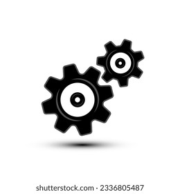 Cogs negros - engranajes sobre fondo blanco, vector