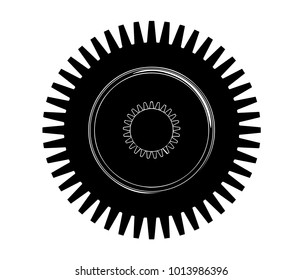 black cogwheel on a white background, vector