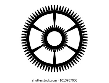 black cogwheel on a white background, vector
