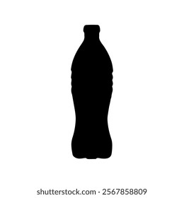 Black cold drink bottle silhouette vector illustration design on white background.