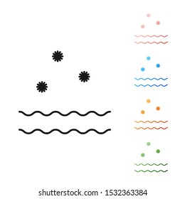 Black Cold and waves icon isolated on white background. Set icons colorful. Vector Illustration