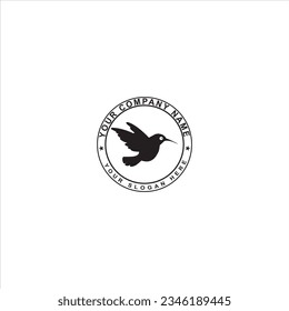 Black  Colibri Logo. Minimalistic Bird symbol design