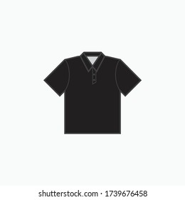 black collared shirt short sleeve icon for production clothing, advertisement, apparel textile use