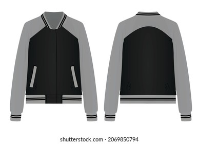 Black college jacket. vector illustration