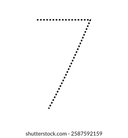 Black color 7,6,5,4 tracing numbering dot illustration