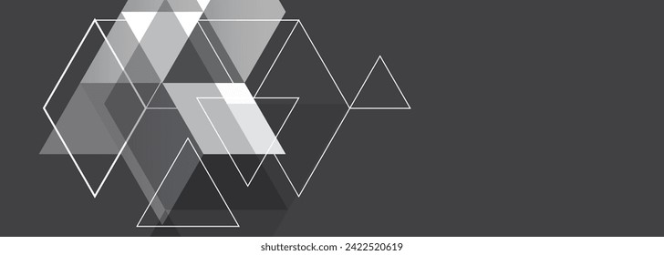 Diseño de fondo de patrón de triángulo abstracto en color negro.