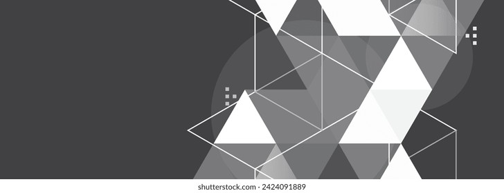 Black color abstract triangle pattern background design.