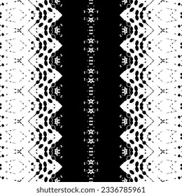 Black Color African Pattern. Doodle Native Ink Pattern. Simple Native Ink Batik. Black Colour Dark Doodle Pattern. Abstract Hand Art Batik. Ethnic Ink Scribble Vector. Seamless Art Tribal Vector