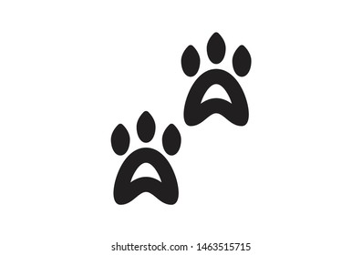 Black color animal footstep solid icons. Adventure icons, Symbol, logo illustration. Pixel perfect. modern design, vector, pawprint