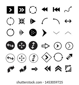Black color arrow logo symbol set design vector