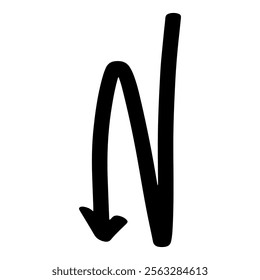 Black color  arrows isolated on white background. arrow sign