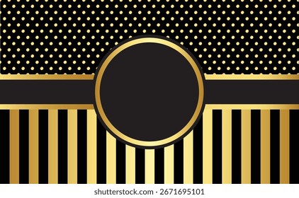 Black color  background template with golden vintage ornament