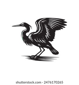 Black color bird vector design.