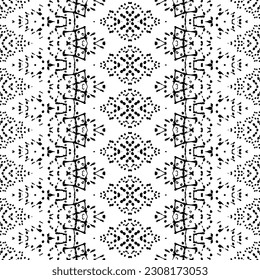 Black Color Bohemian Pattern. Doodle Design Dark Pattern. Native Dark Scribble Batik. Black Colour Ink Doodle Pattern. Seamless Ink Print. Simple Tribal Dyed Vector. Seamless Ink Watercolor Vector