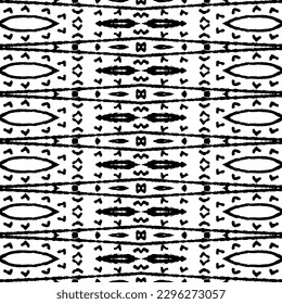 Patrón bohemio de color negro. Batik simple de onda étnica. Vector de Doodle de tinta tribal. Impresión de garrapatas. Color negro oscuro Scribble Textil. Patrón oscuro azteca étnico. Diseño de acuarela de tinta transparente