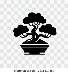 black color bonsai tree vector art, tree vector illustration, bonsai tree icons