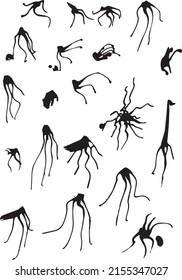 Black color Brush art creating doodle dancing form looks nice 