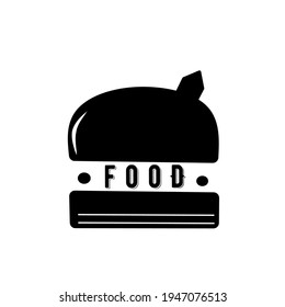 Black color burger food logo design, perfect for business

