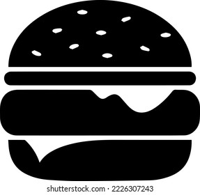 Black color burger icon vector illustration design