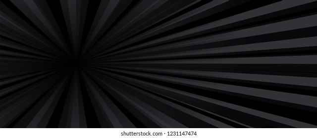Black color burst for banner background.-Vector illustration