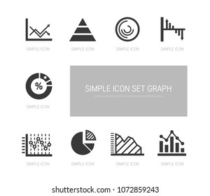 Black Color Business Graph Simple Icon Set