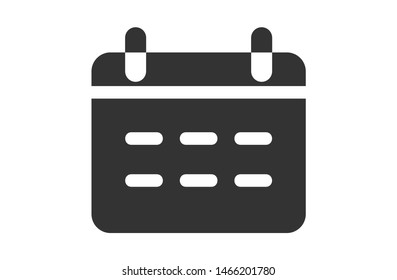 Black color calendar solid icons. app icon. Symbol, logo illustration. Pixel perfect. modern design, vector