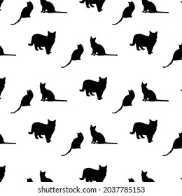 black color cat patterns on white background, vector, decorative, fabric, textile, design, backdrop, notebook bag